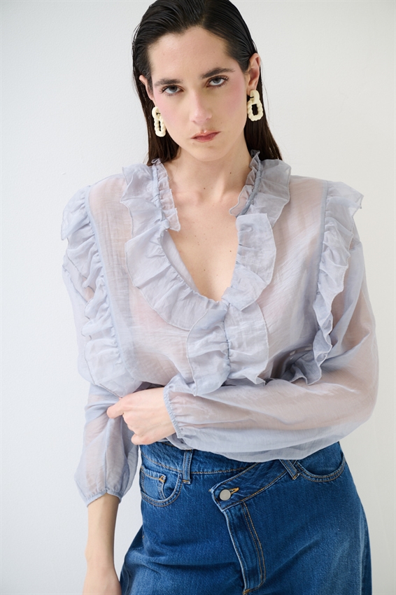 BLUSA CON DOPPIA ROUCHES