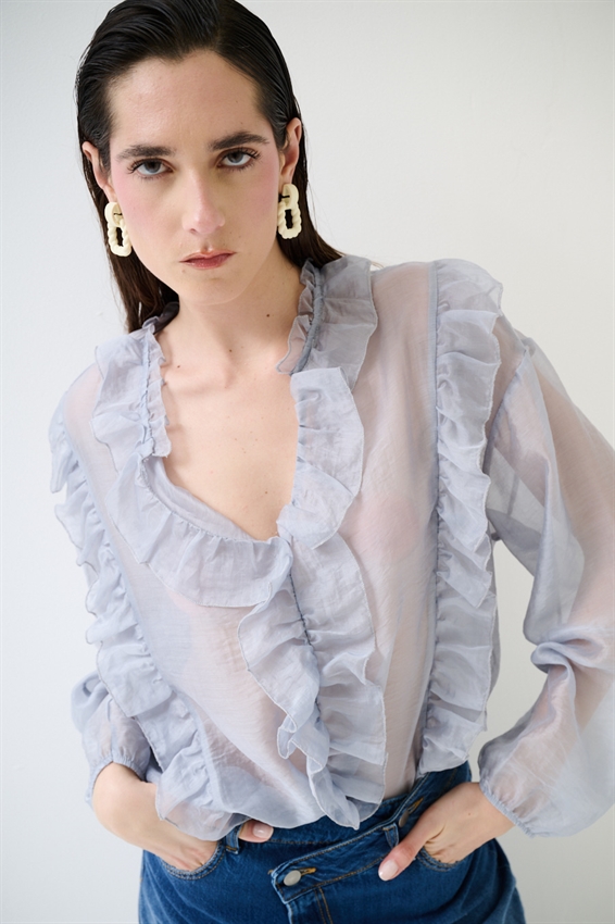 BLUSA CON DOPPIA ROUCHES