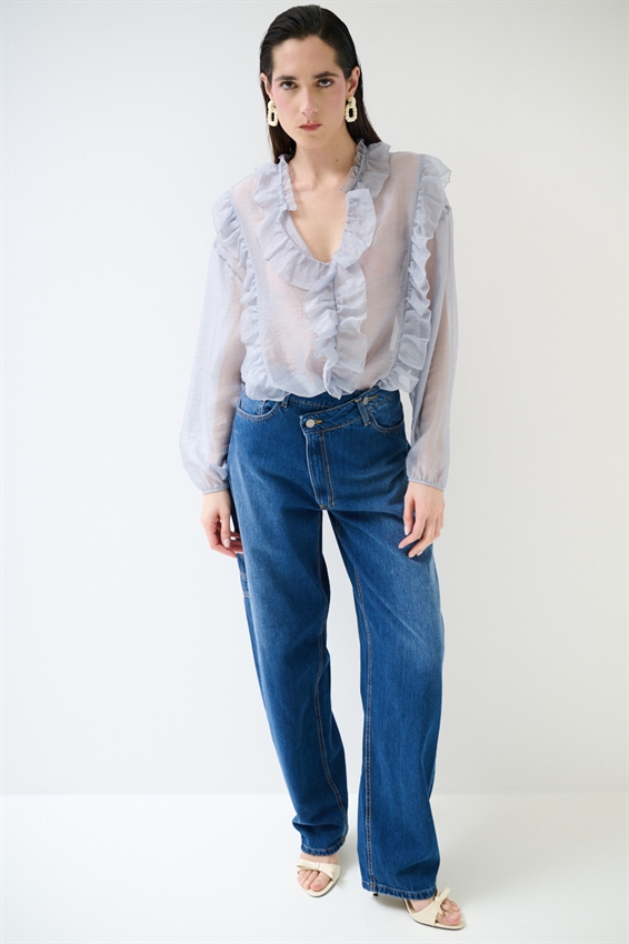 BLUSA CON DOPPIA ROUCHES