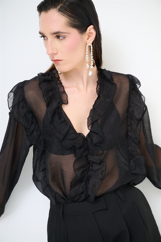 BLUSA CON DOPPIA ROUCHES