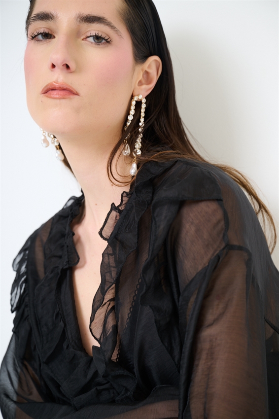 BLUSA CON DOPPIA ROUCHES