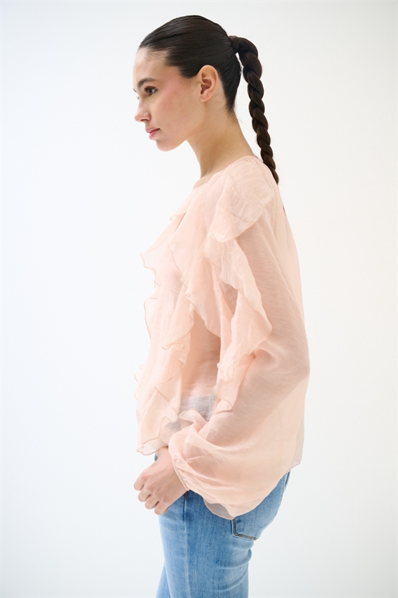 BLUSA CON SCOLLO A V E JABOT