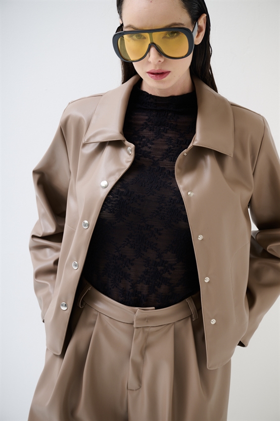 GIACCA/CAMICIA ECOPELLE CON AUTOMATICI