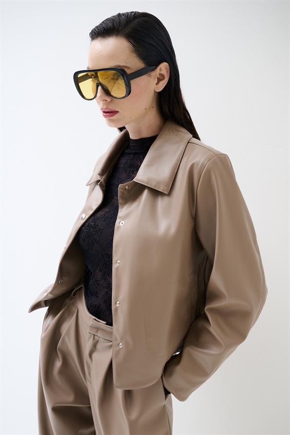 GIACCA/CAMICIA ECOPELLE CON AUTOMATICI