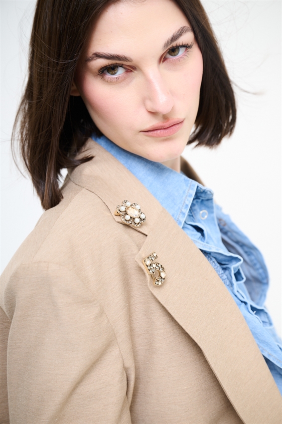 GIACCA OVERSIZE CON FODERA RIGHE A TAGLIO VIVO