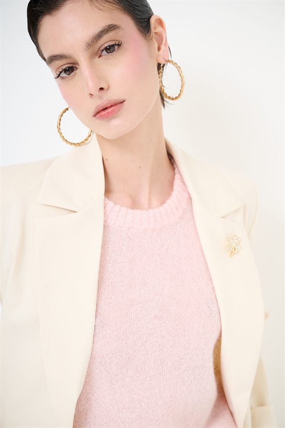 GIACCA BASIC PUNTO MILANO CON PATTINE E SPILLE