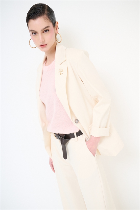 GIACCA BASIC PUNTO MILANO CON PATTINE E SPILLE