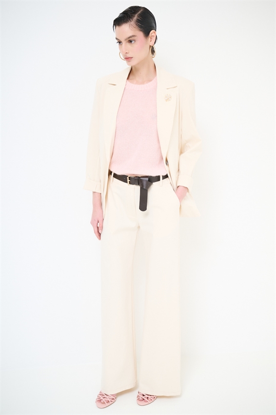 GIACCA BASIC PUNTO MILANO CON PATTINE E SPILLE