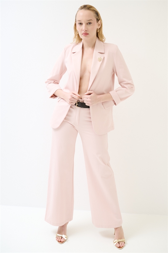 GIACCA BASIC PUNTO MILANO CON PATTINE E SPILLE