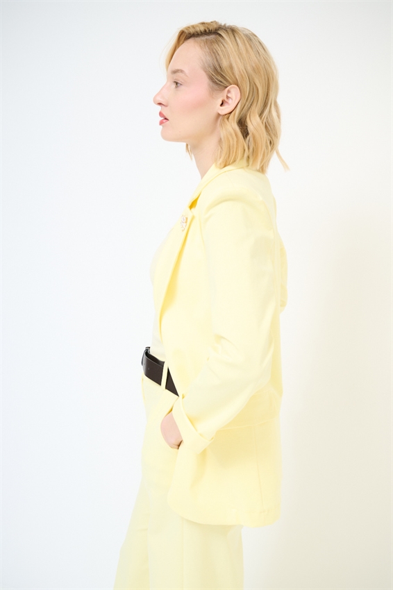 GIACCA BASIC PUNTO MILANO CON PATTINE E SPILLE