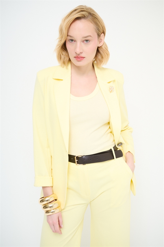 GIACCA BASIC PUNTO MILANO CON PATTINE E SPILLE