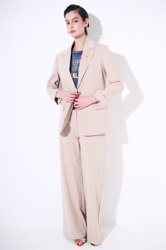 GIACCA BASIC PUNTO MILANO CON PATTINE E SPILLE