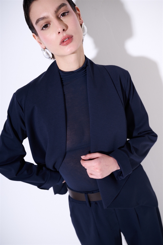 GIACCA KIMONO CON CINTURA IN PUNTO MILANO