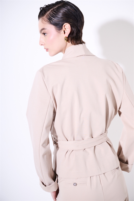 GIACCA KIMONO CON CINTURA IN PUNTO MILANO