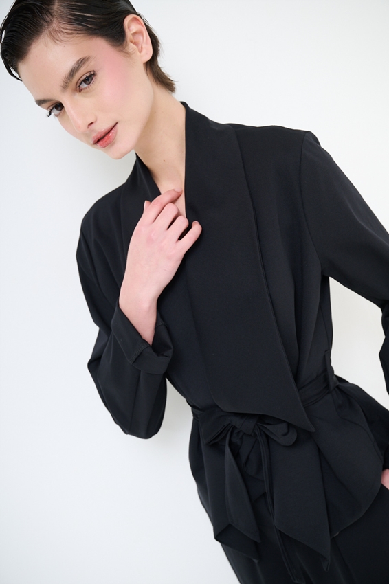 GIACCA KIMONO CON CINTURA IN PUNTO MILANO