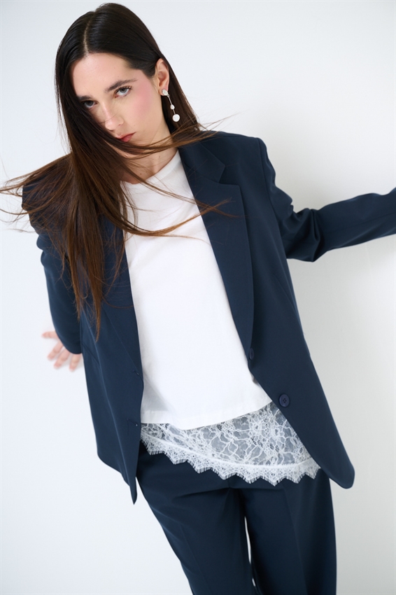 GIACCA OVER CON TASCHE A FILETTO