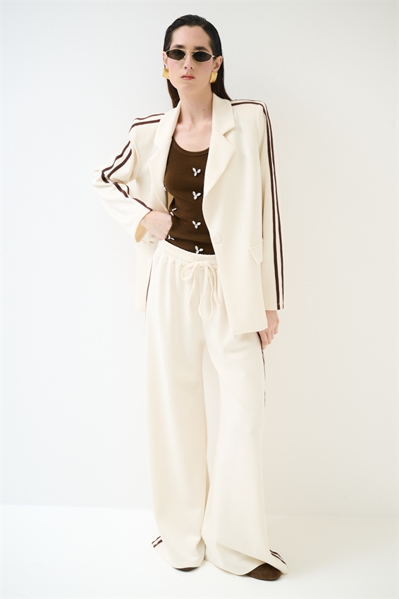 GIACCA MONOPETTO CON BANDE VISCOSA MODAL