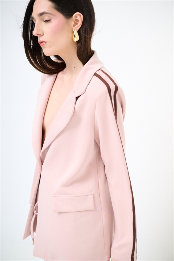 GIACCA MONOPETTO CON BANDE VISCOSA MODAL