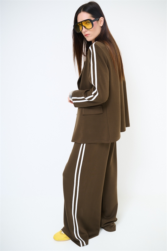 GIACCA MONOPETTO CON BANDE VISCOSA MODAL