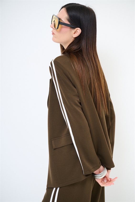 GIACCA MONOPETTO CON BANDE VISCOSA MODAL