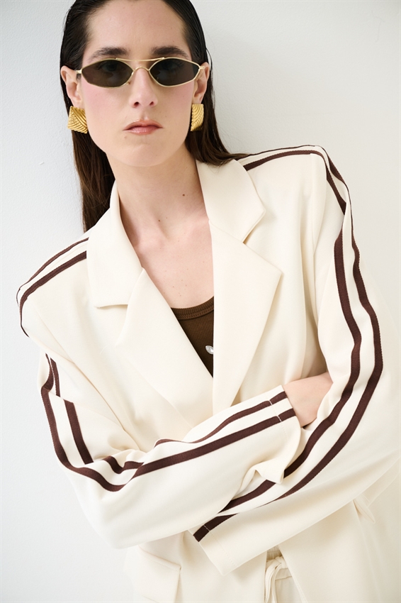 GIACCA MONOPETTO CON BANDE VISCOSA MODAL