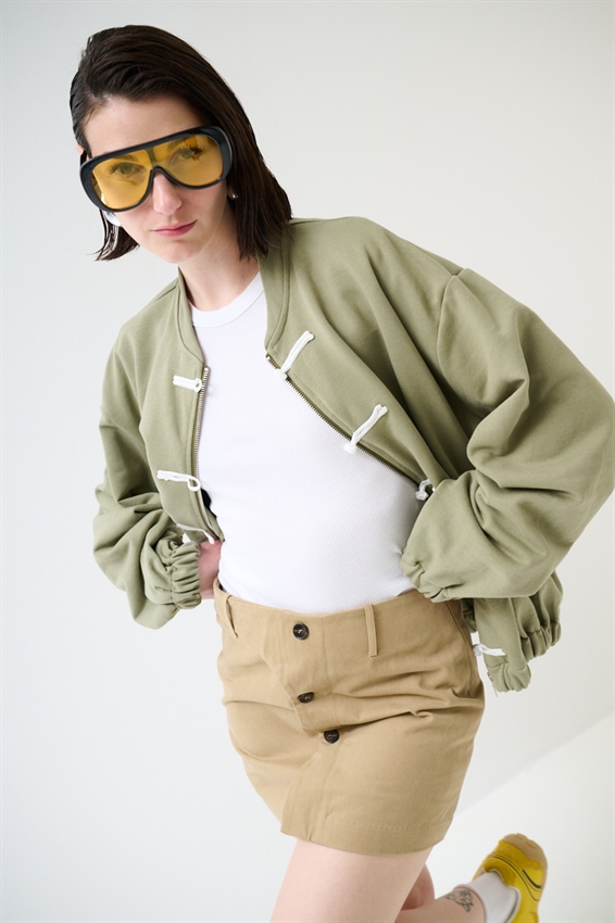 GIACCA FELPA ZIP CON DOPPIA CHIUSURA ALAMARI