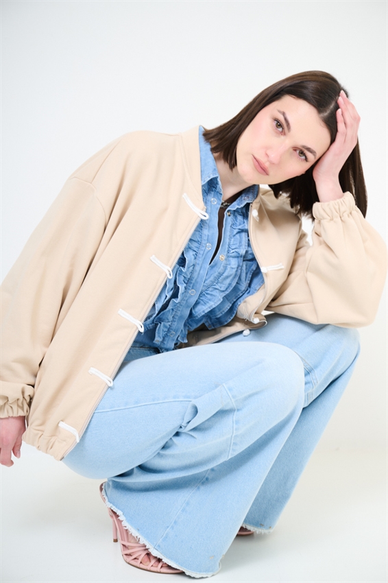 GIACCA FELPA ZIP CON DOPPIA CHIUSURA ALAMARI