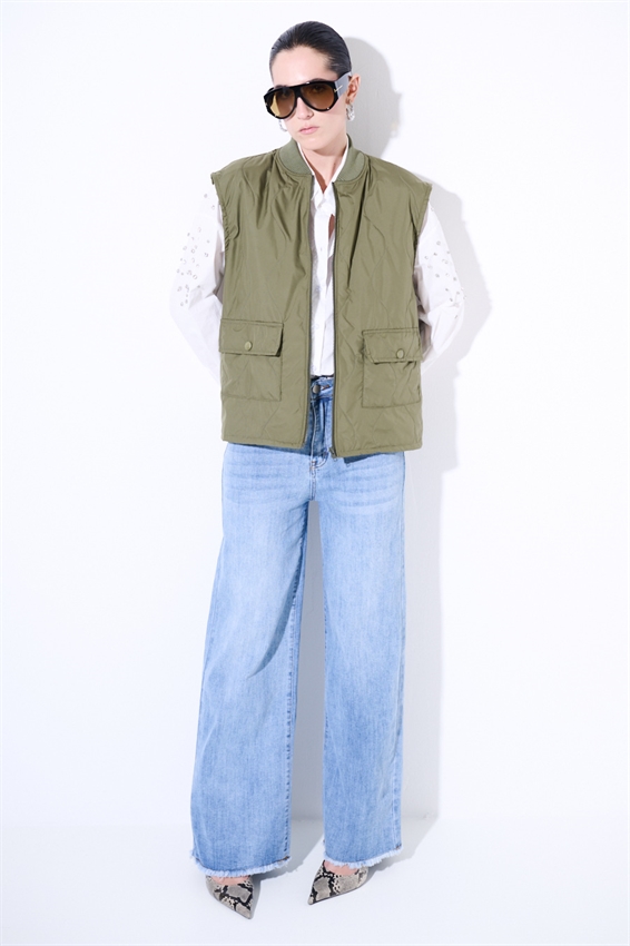 GILET TRAPUNTATO CON TASCHINI