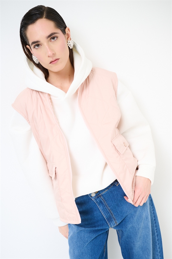 GILET TRAPUNTATO CON TASCHINI