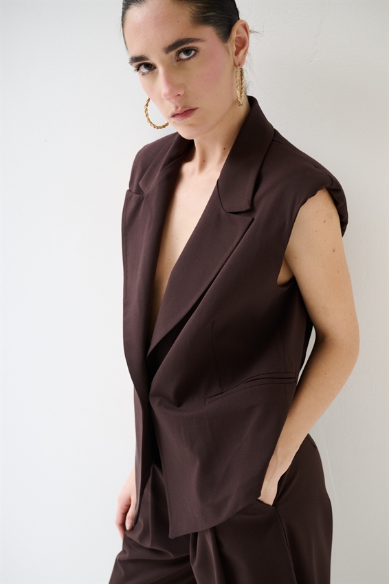 GILET CROP CON SPALLINE