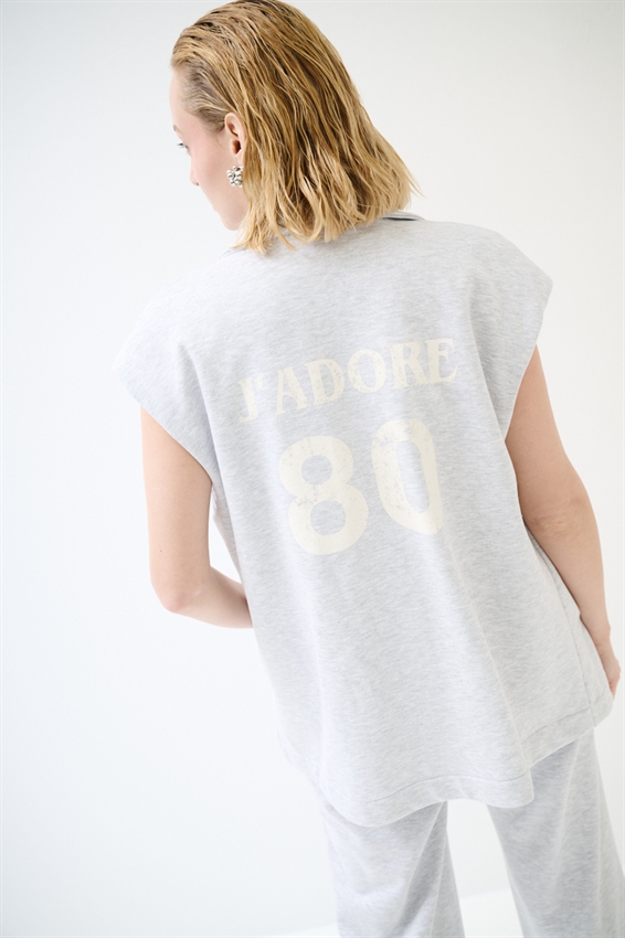 GILET IN FELPA CON STAMPA NUMERO