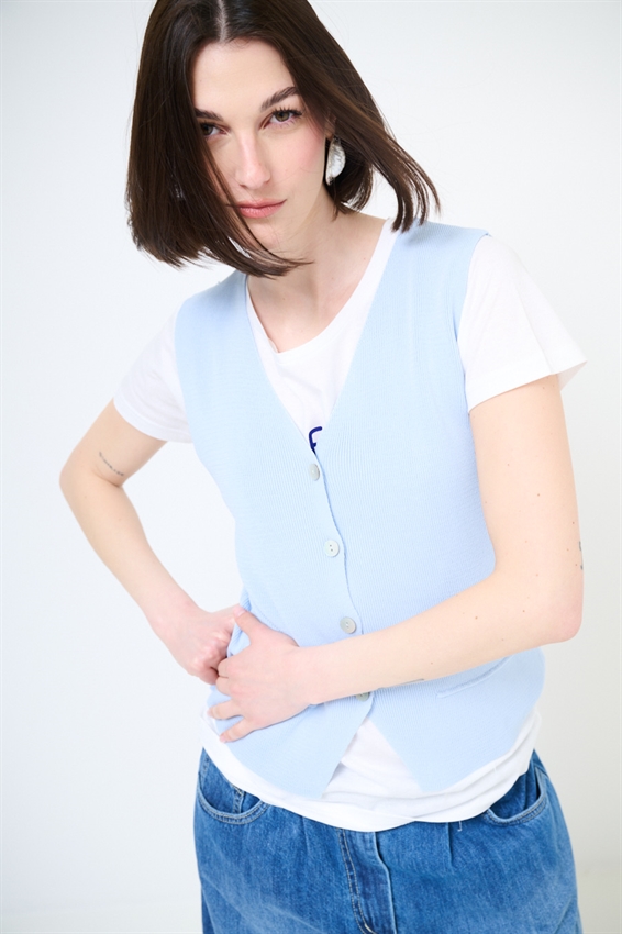 GILET CON BOTTONI A COSTINE