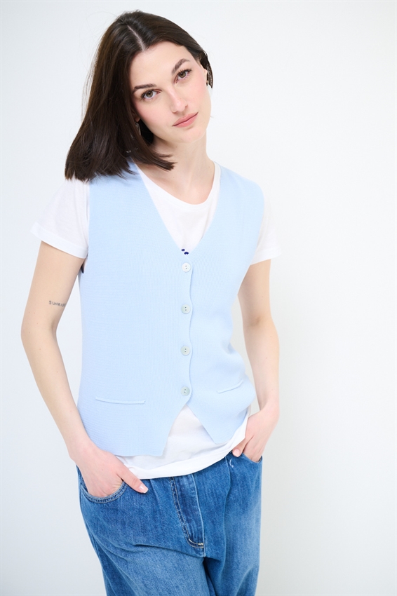 GILET CON BOTTONI A COSTINE