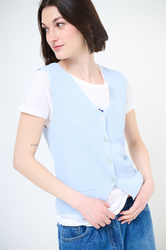 GILET CON BOTTONI A COSTINE