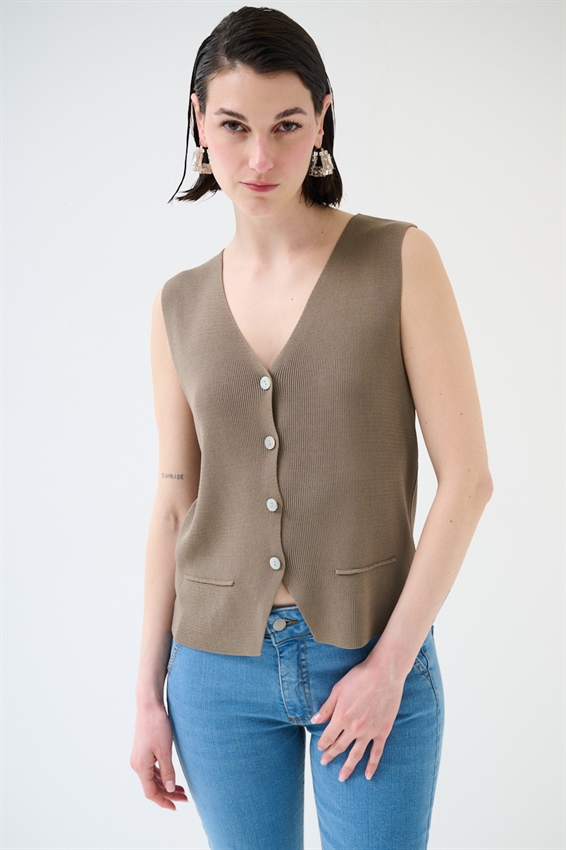 GILET CON BOTTONI A COSTINE