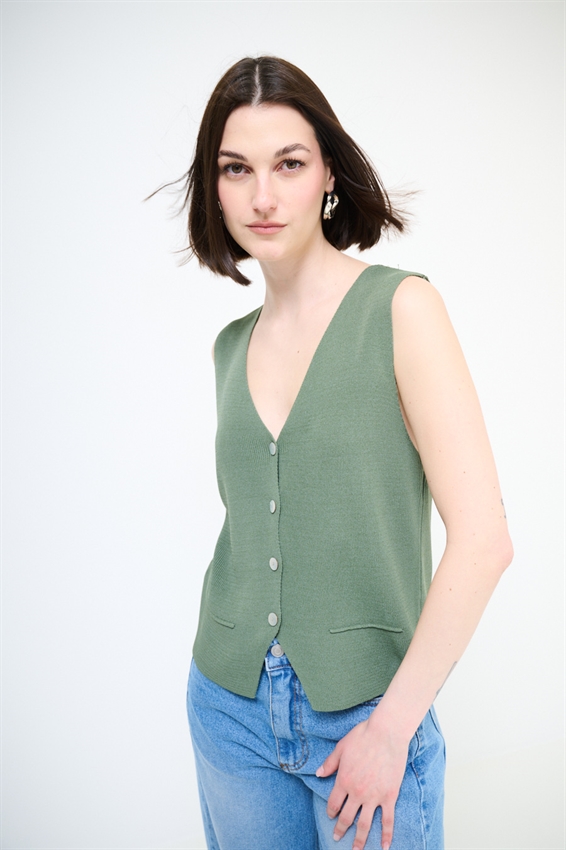 GILET CON BOTTONI A COSTINE