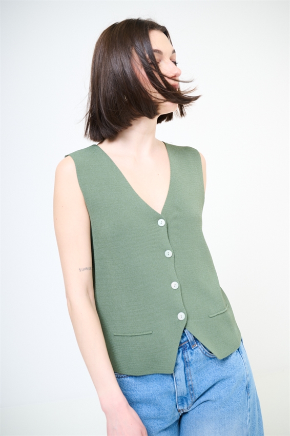 GILET CON BOTTONI A COSTINE