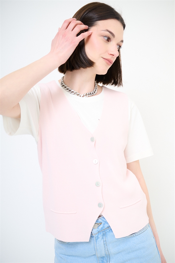 GILET CON BOTTONI A COSTINE