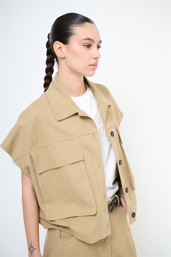 GILET OVER CON TASCONE A UNCINETTO