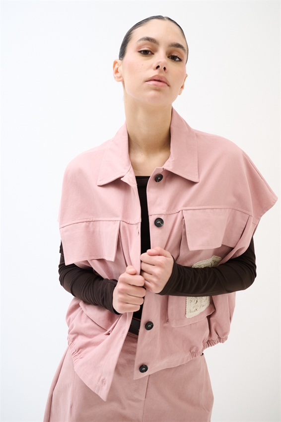 GILET OVER CON TASCONE A UNCINETTO