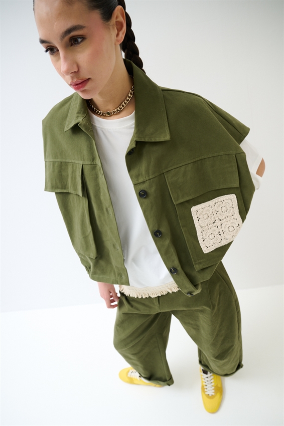 GILET OVER CON TASCONE A UNCINETTO