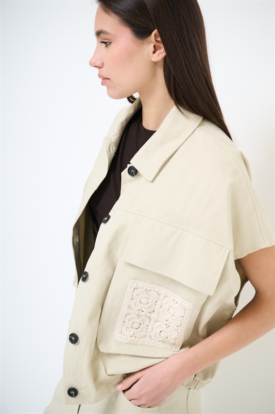 GILET OVER CON TASCONE A UNCINETTO