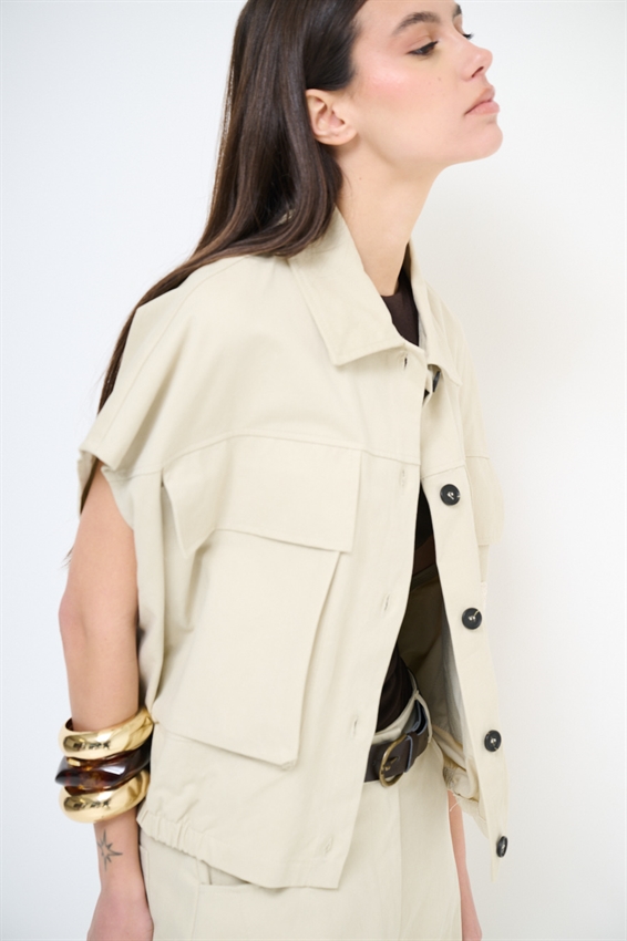 GILET OVER CON TASCONE A UNCINETTO