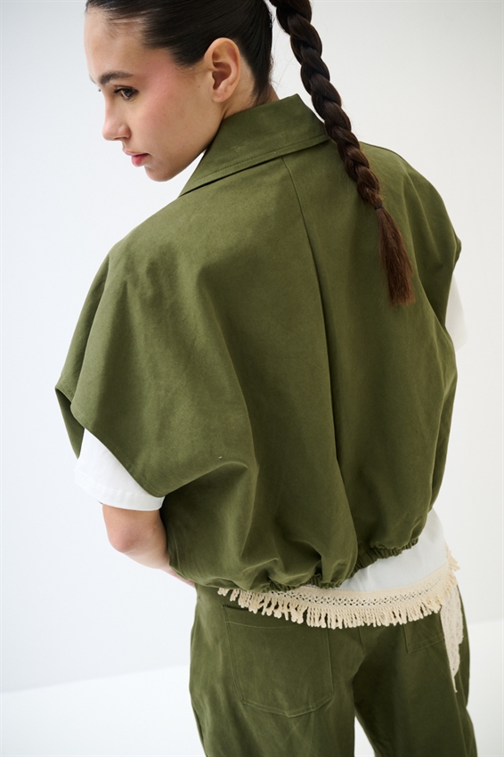 GILET OVER CON TASCONE A UNCINETTO