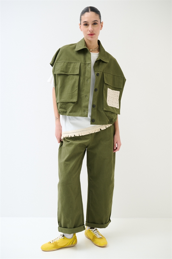 GILET OVER CON TASCONE A UNCINETTO