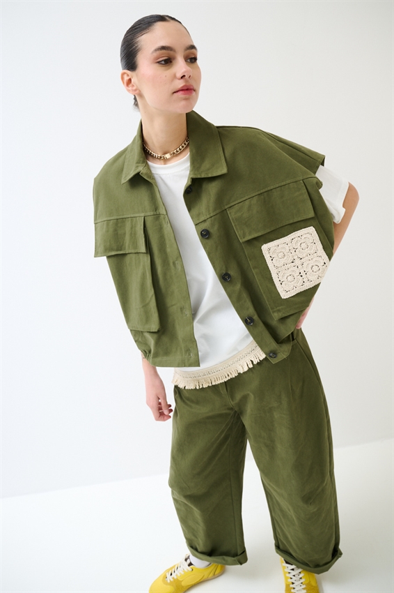 GILET OVER CON TASCONE A UNCINETTO