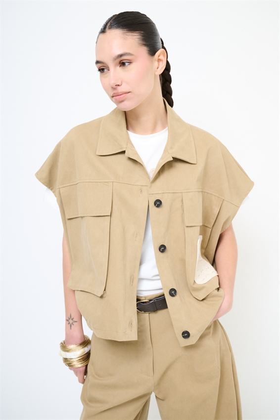 GILET OVER CON TASCONE A UNCINETTO