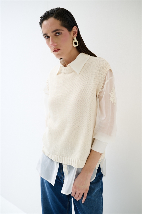 GILET PARICOLLO IN COTONE