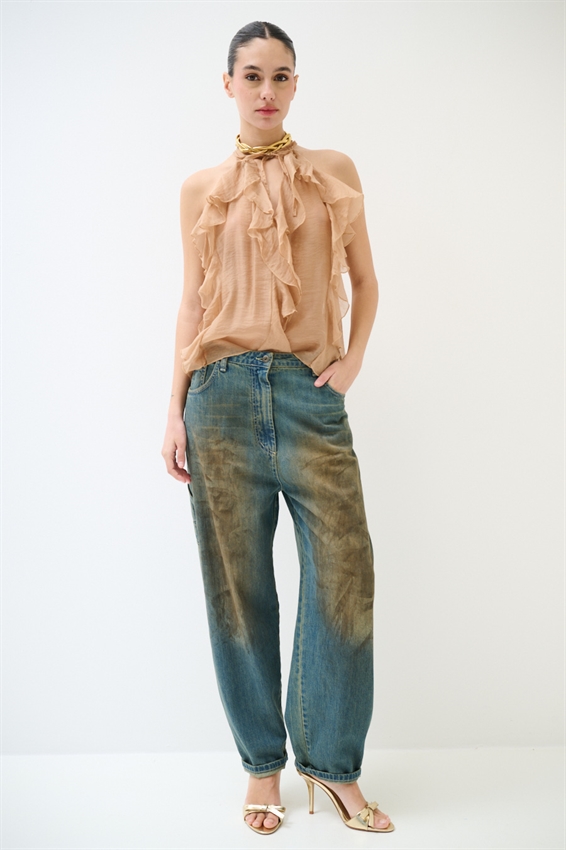 JEANS A LAVAGGIO MACCHIE CON LACCIO