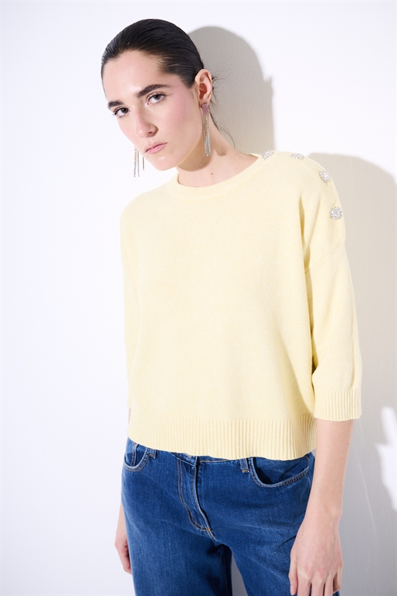 MAGLIA PARICOLLO BOTTONI ORO